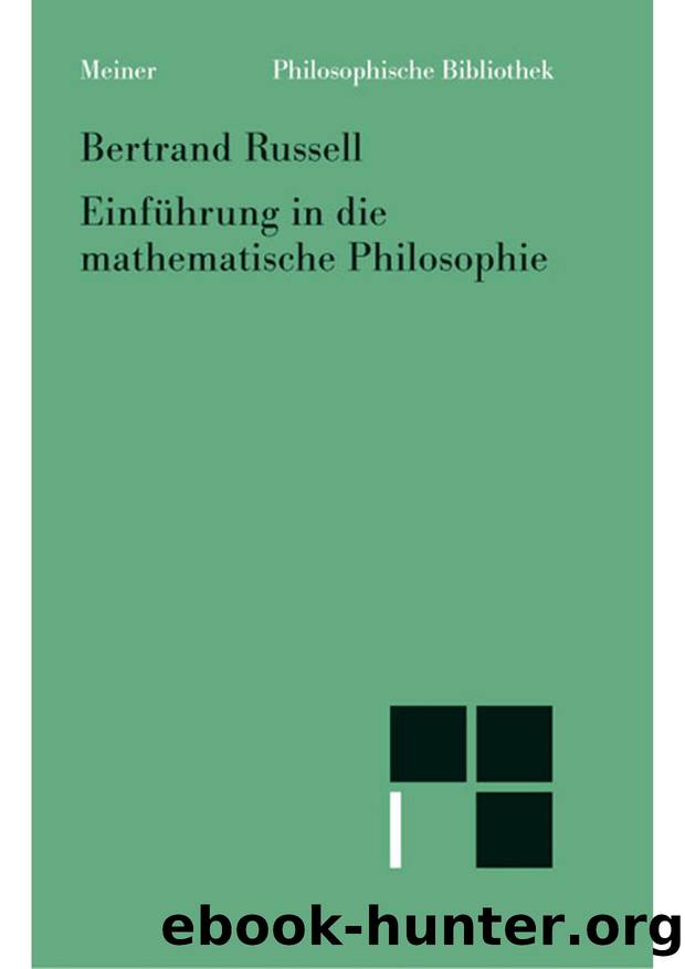 Russell by Einführung in die mathematische Philosophie (9783787321025)