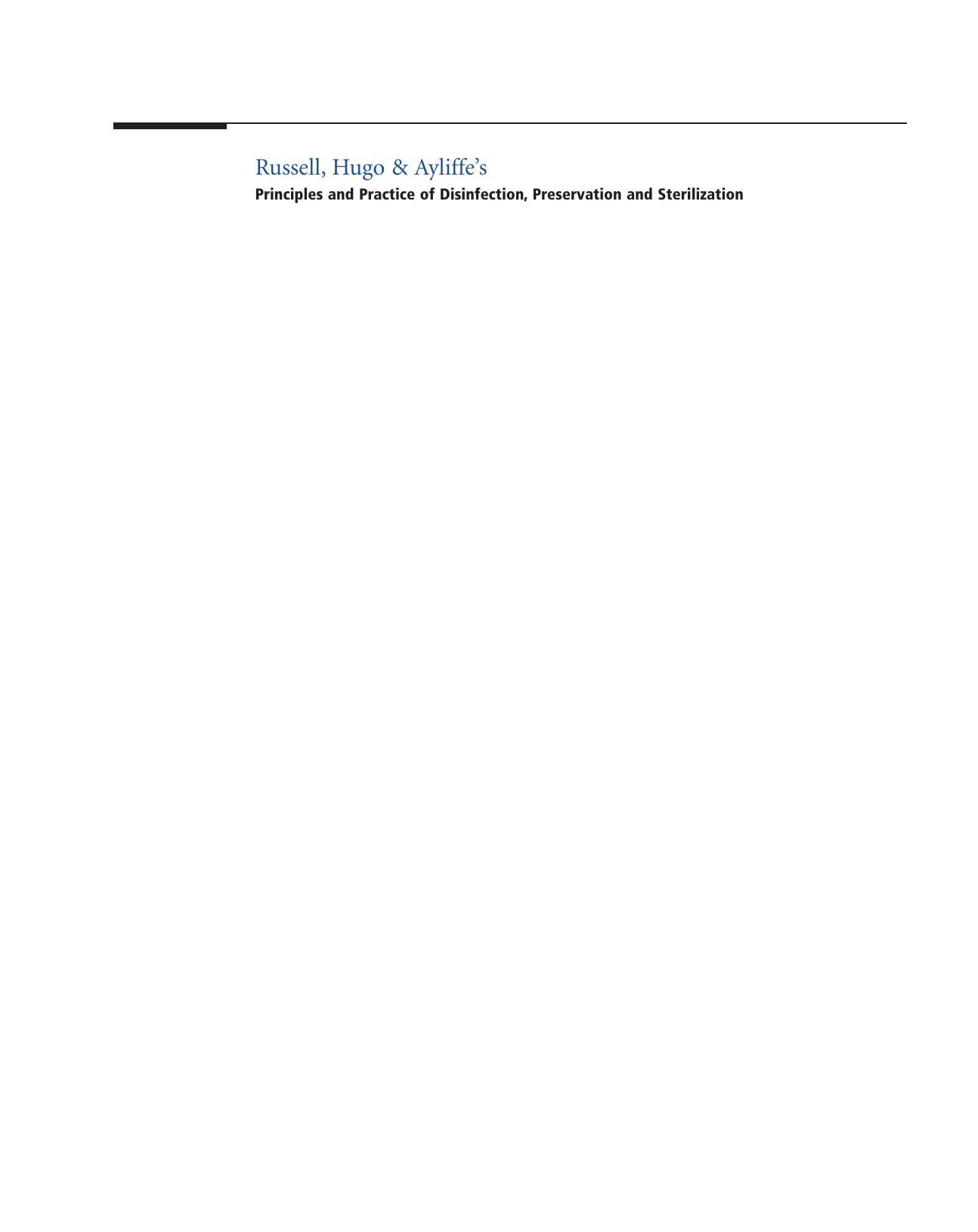 Russell, Hugo and Ayliffe's Principles and Practice of Disinfection, Preservation and Sterilization by Adam Fraise Jean-Yves Maillard Syed Sattar