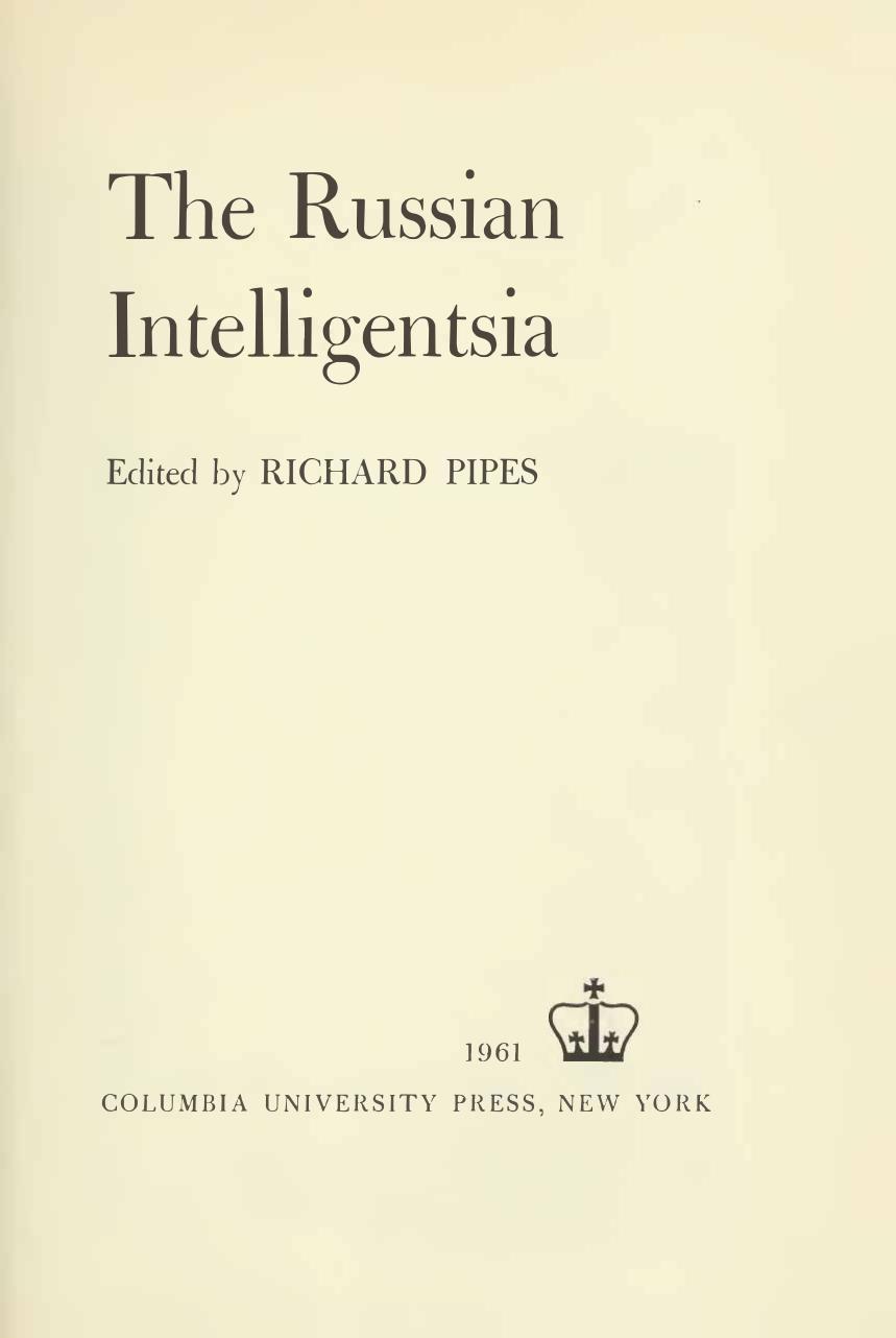 Russian Intelligentsia by Richard Pipes