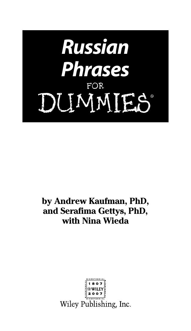 Russian Phrases for DUMmIES by Unknown