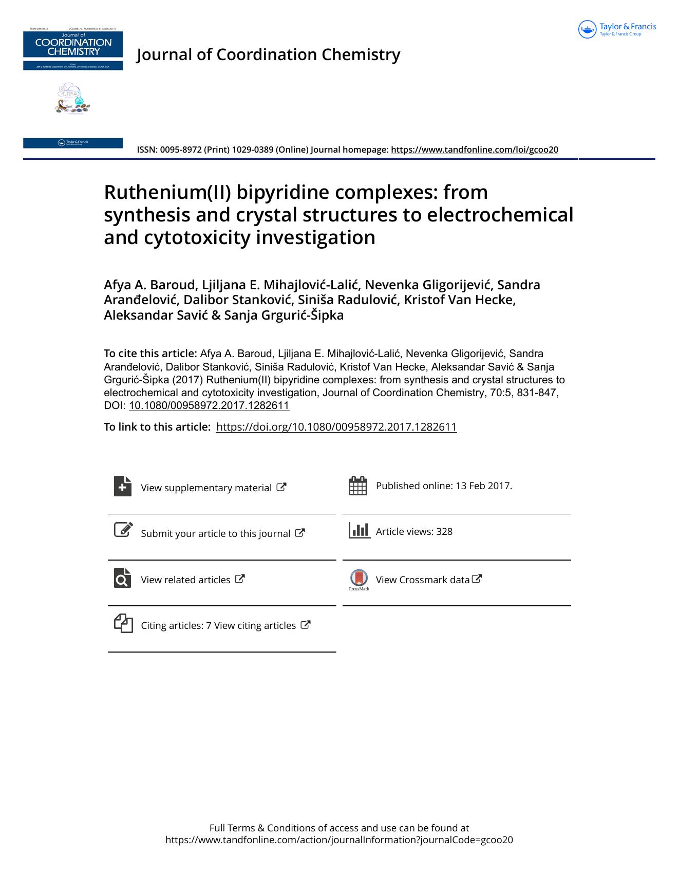 Ruthenium(II) bipyridine complexes: from synthesis and crystal structures to electrochemical and cytotoxicity investigation by unknow