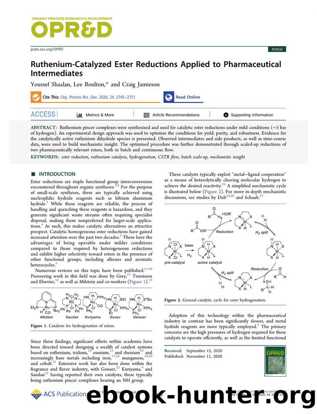 Ruthenium-Catalyzed Ester Reductions Applied to Pharmaceutical Intermediates by Youssef Shaalan; Lee Boulton; Craig Jamieson