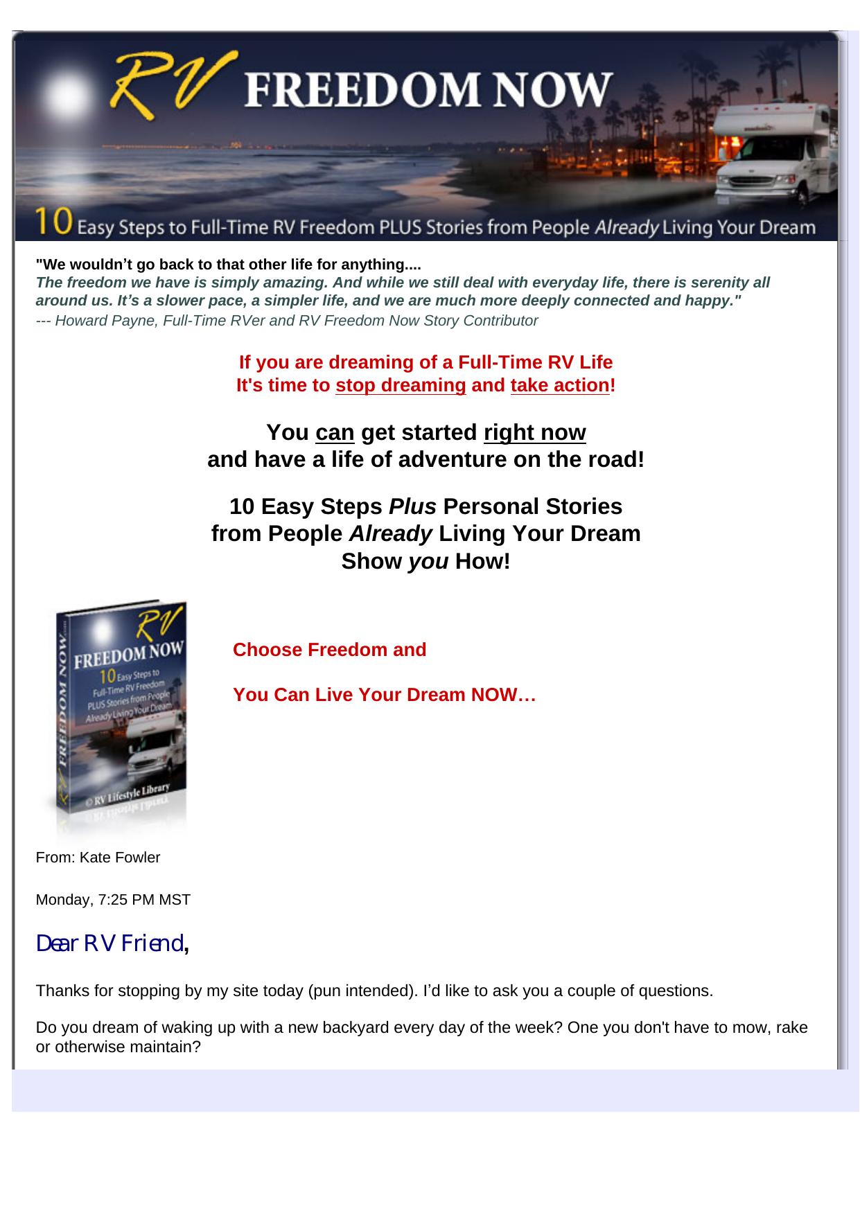 Rv Freedom Now- 10 Easy Steps To Full-Time Rv Freedom. by Best of Kuszter's Collection