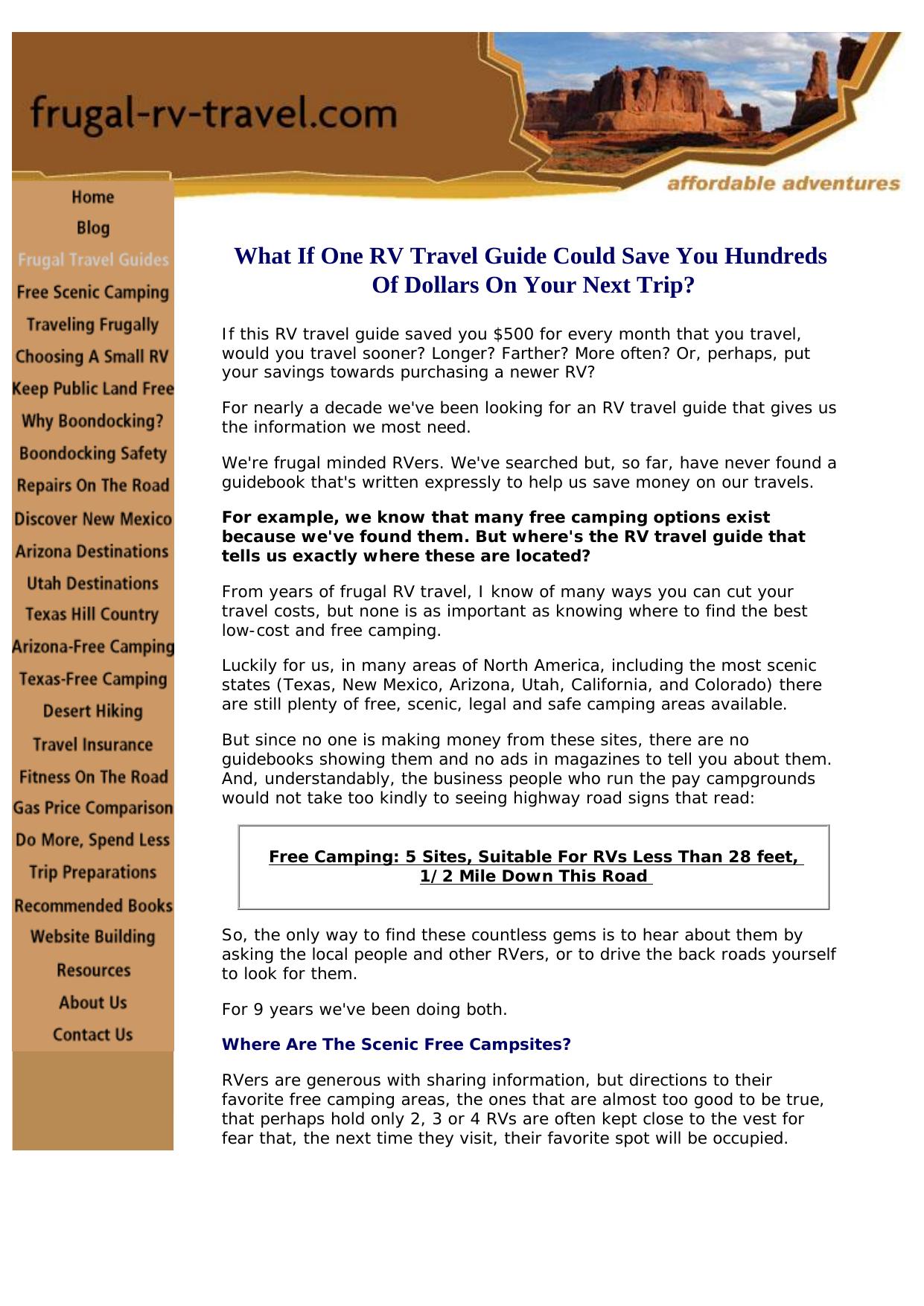 Rv Travel Guides- The Frugal Shunpikers Guides To America. by Best of Kuszter's Collection