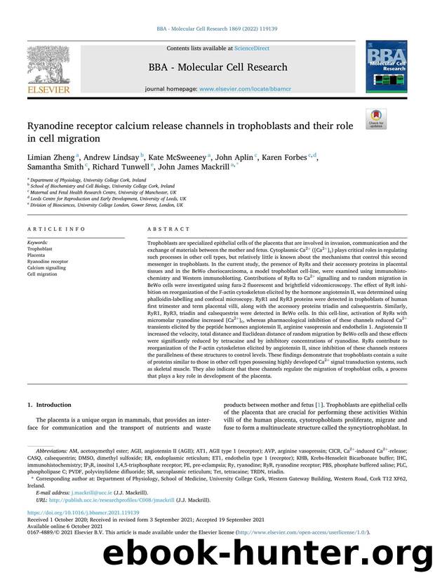Ryanodine receptor calcium release channels in trophoblasts and their role in cell migration by unknow