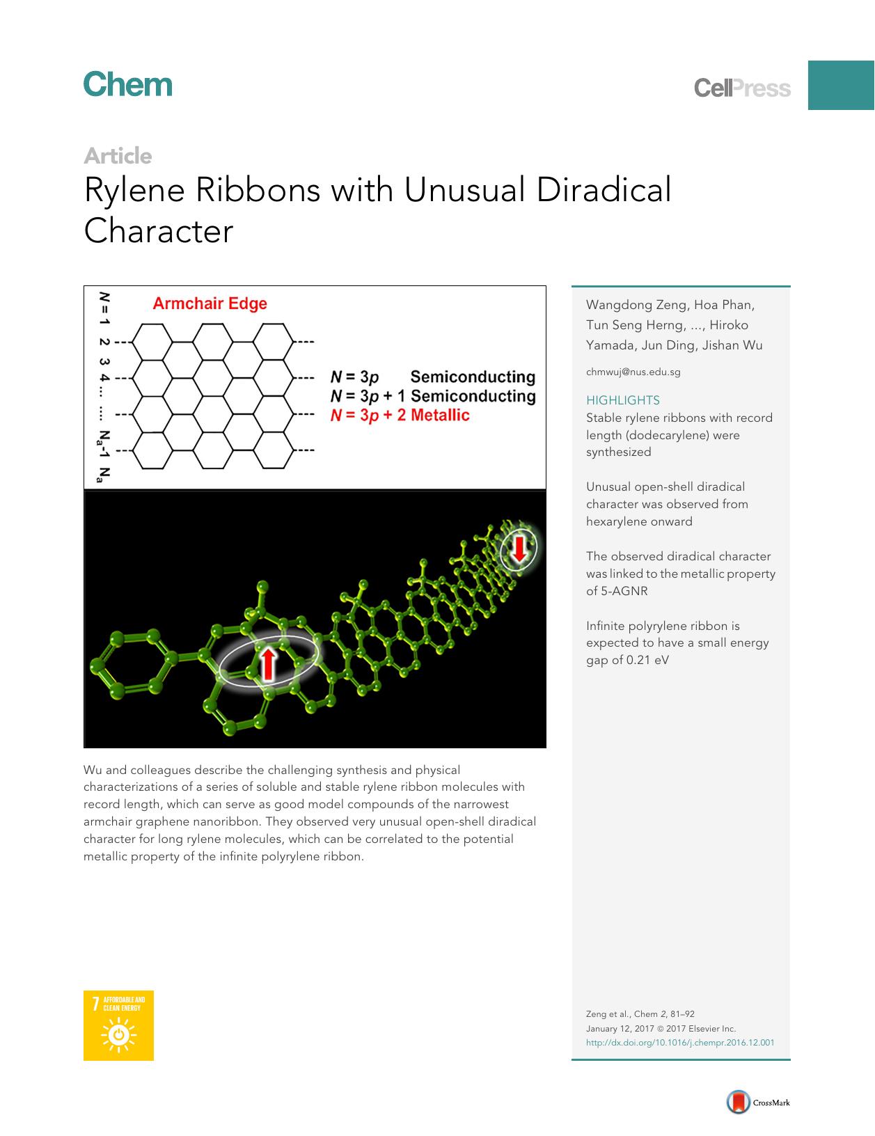 Rylene Ribbons with Unusual Diradical Character by unknow