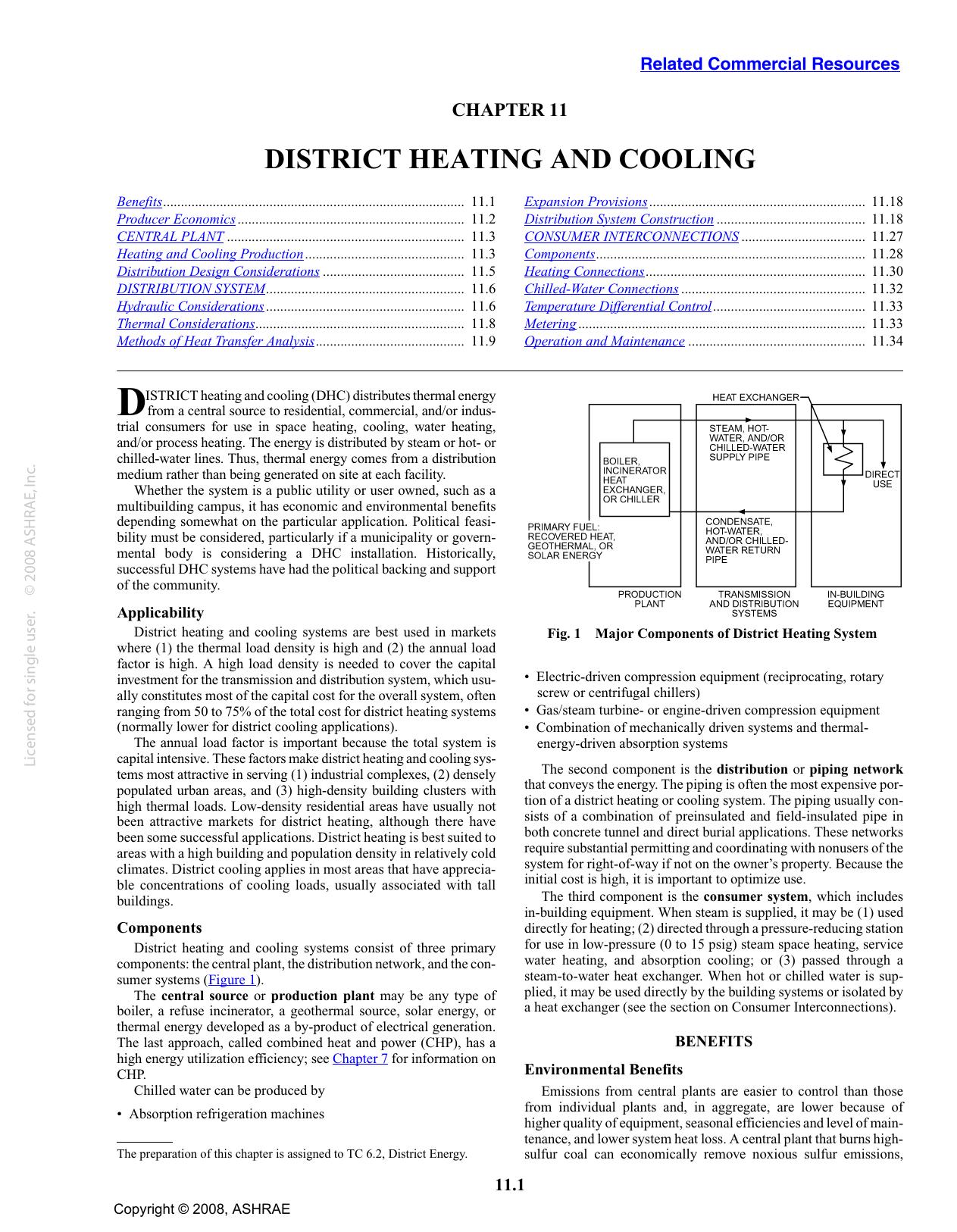 S11 I-P - District Heating and Cooling (TC 6.2, District Energy) by ASHRAE