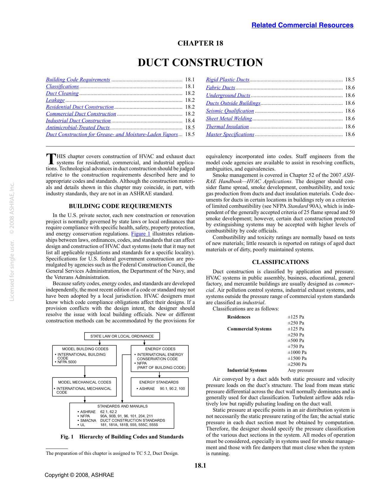 S18 SI - Duct Construction (TC 5.2, Duct Design) by ASHRAE