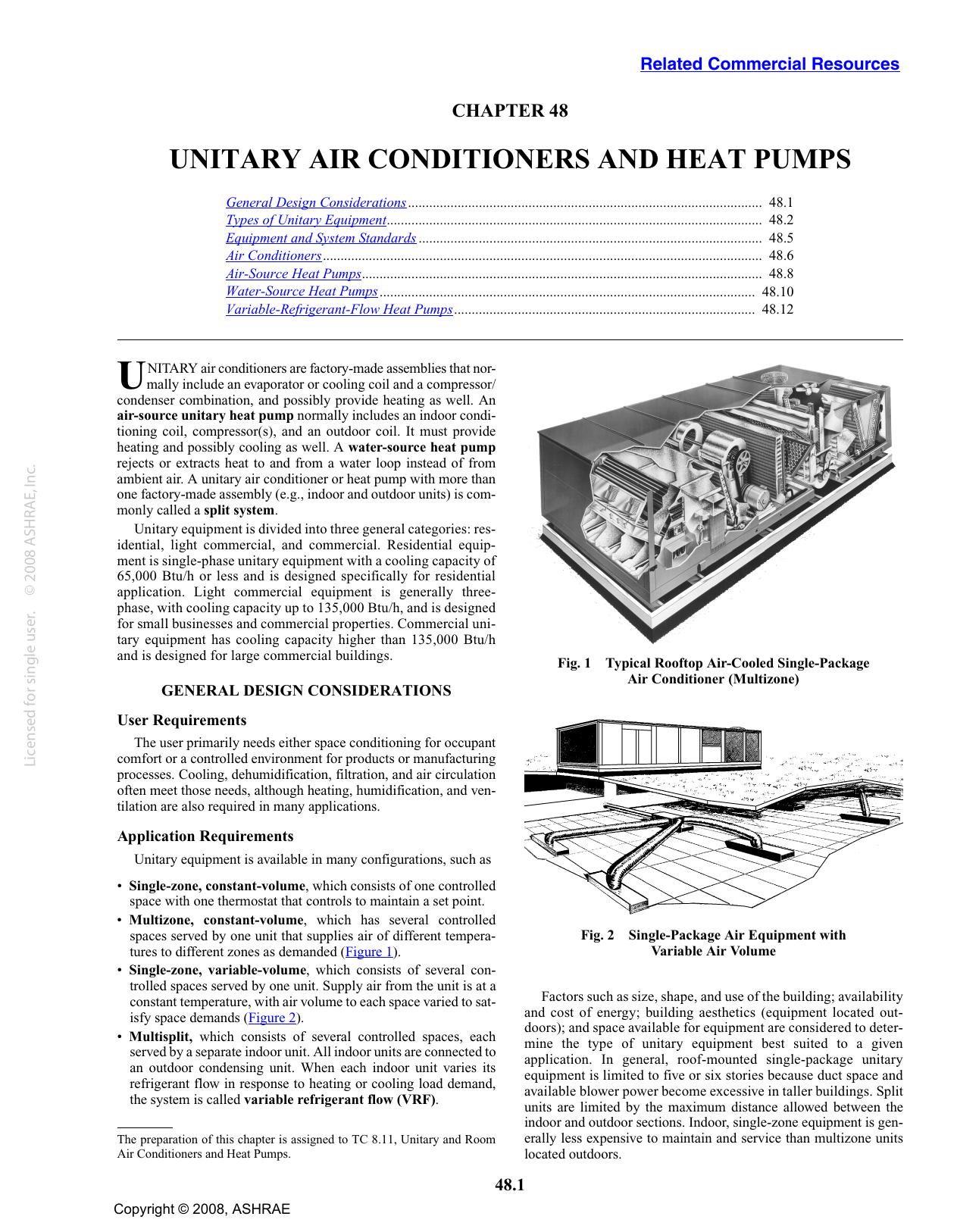 S48 I-P - Unitary Air Conditioners and Heat Pumps (TC 8.11, Unitary and Room Air Conditioners and Heat Pumps) by ASHRAE