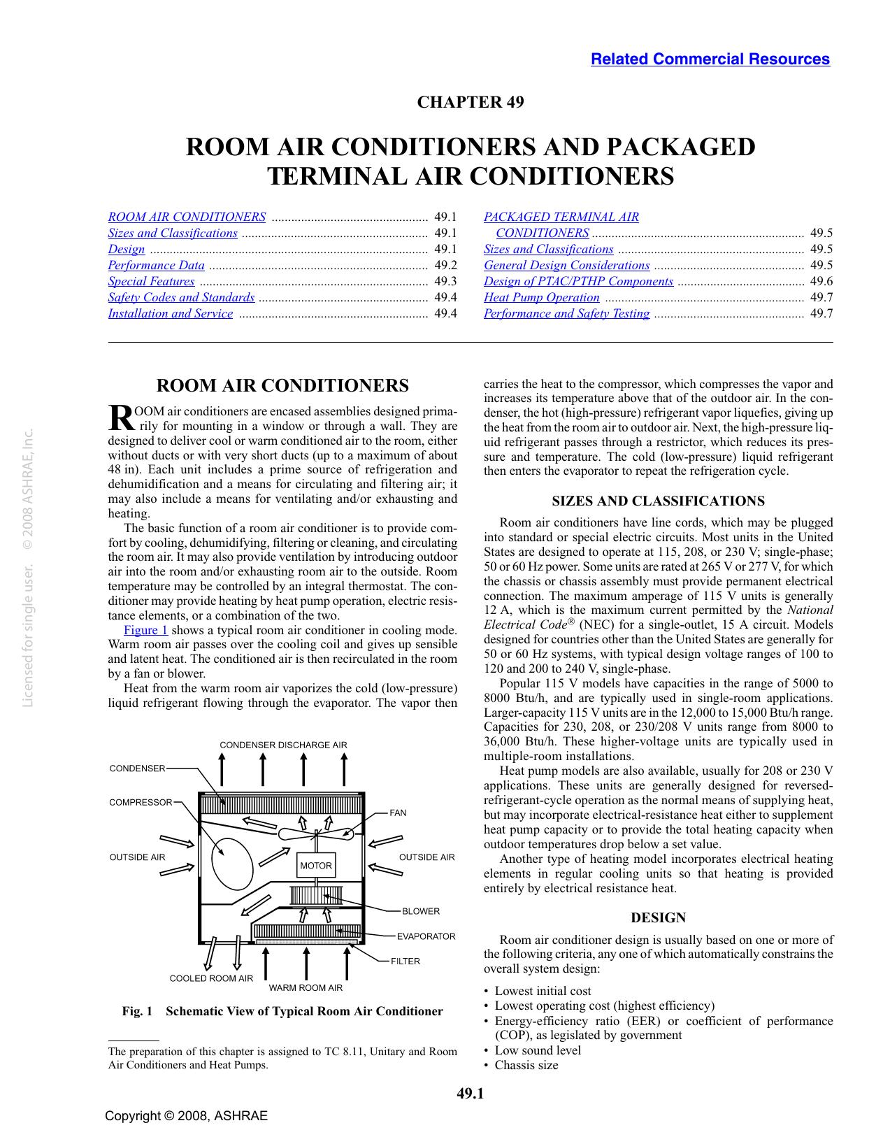 S49 I-P - Room Air Conditioners and Packaged Terminal Air Conditioners (TC 8.11) by ASHRAE