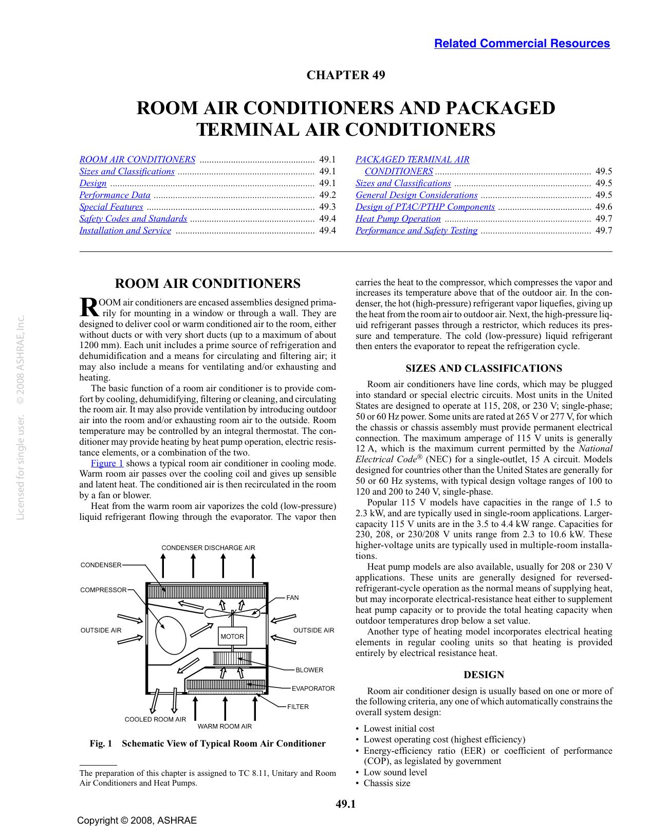 S49 SI - Room Air Conditioners and Packaged Terminal Air Conditioners (TC 8.11) by ASHRAE