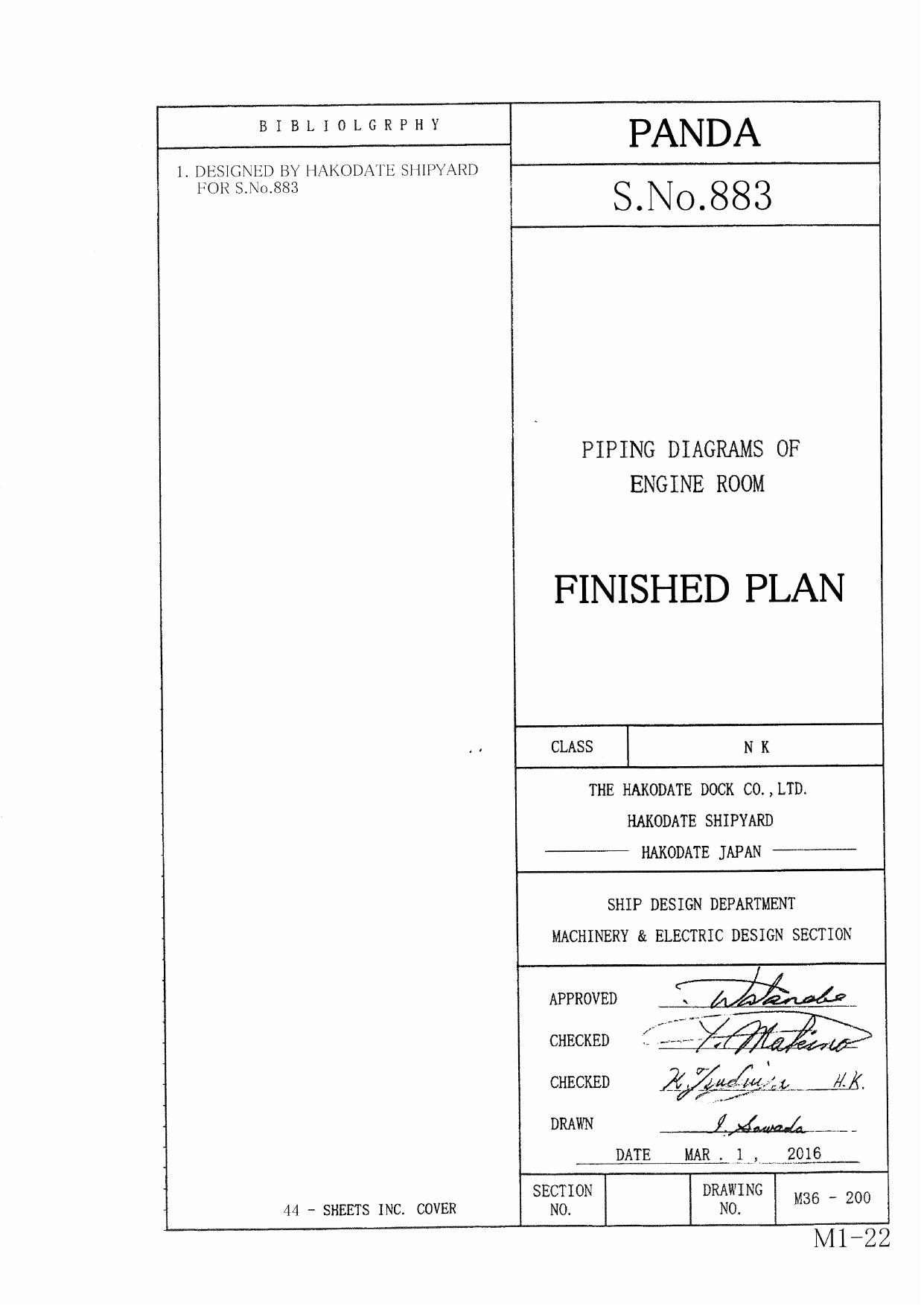 S883(M1-22)-PIPING DIAGRAMS OF ENGINE ROOM by KONICA MINOLTA bizhub PRO 951
