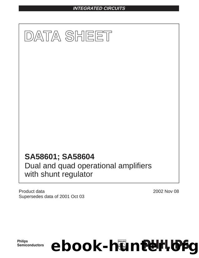SA58601; SA58604  Dual and quad operational amplifiers  with shunt regulator by Philips Semiconductors