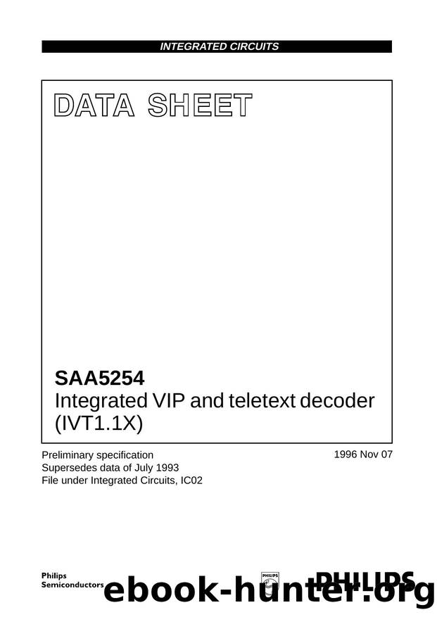 SAA5254 Integrated VIP and teletext decoder (IVT1.1X) by Philips Semiconductors