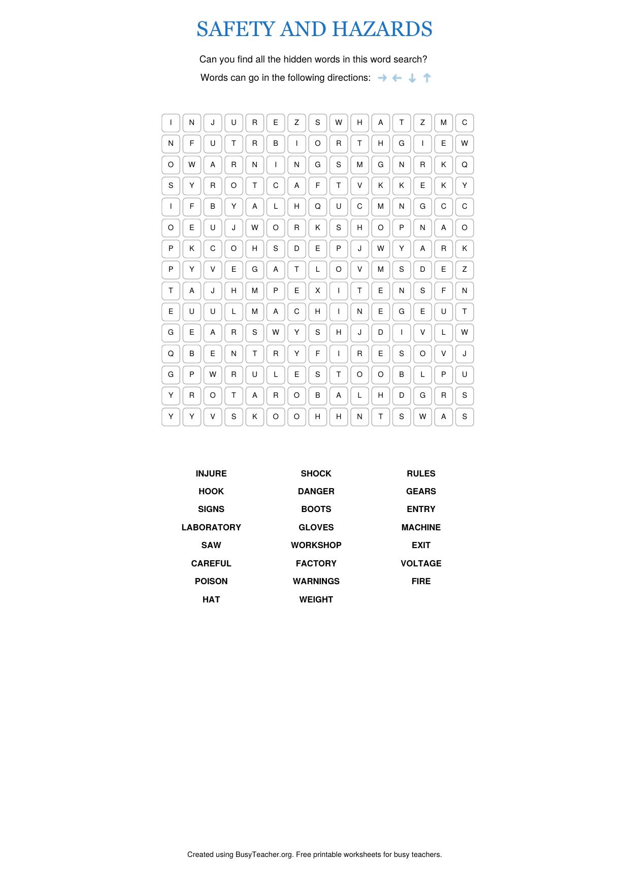 SAFETY AND HAZARDS by Unknown