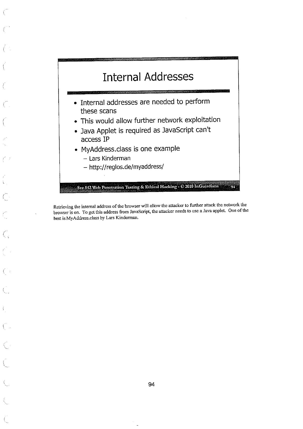 SANS Security 542.5.2 Exploitation (2010) by Unknown