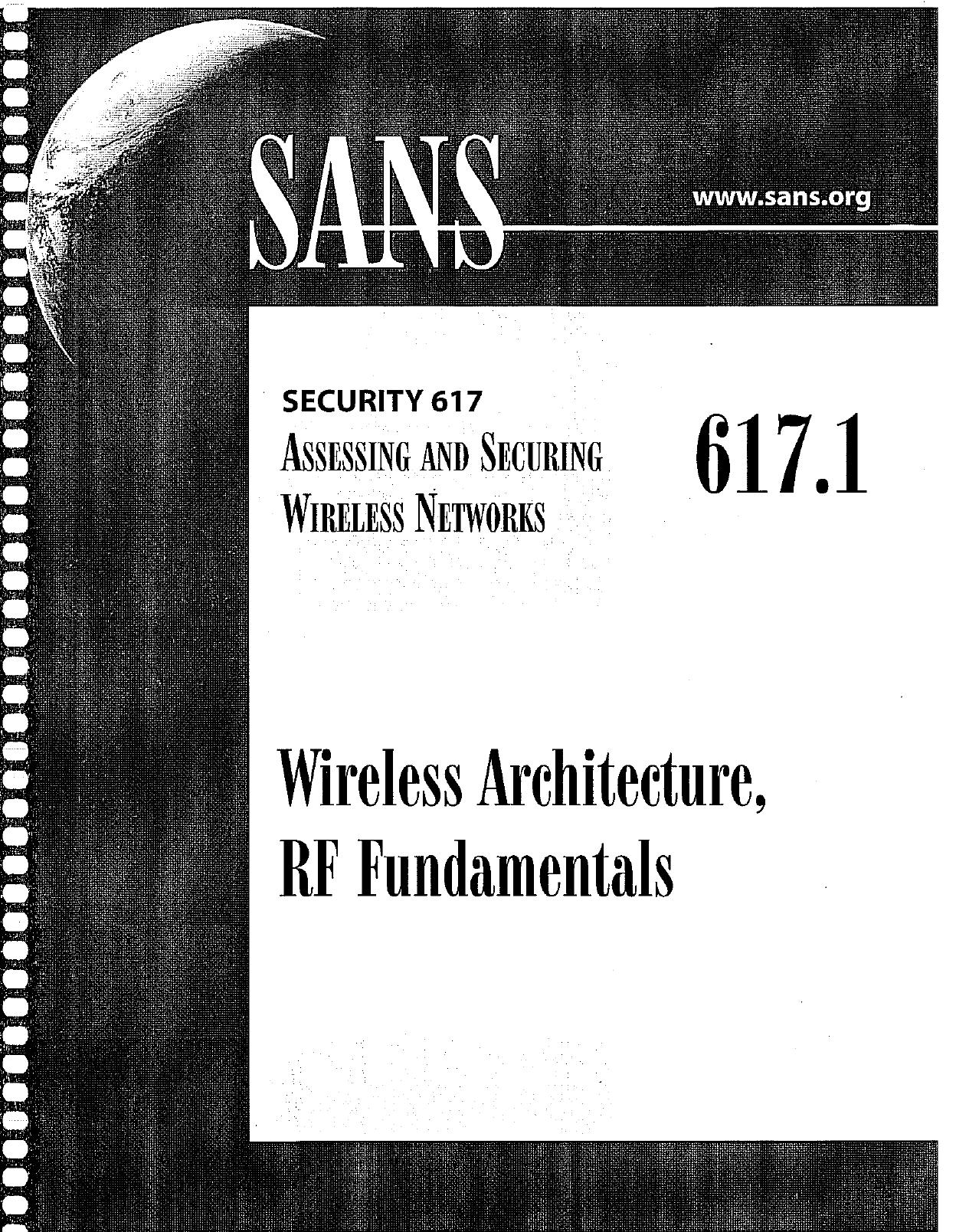 SANS Security 617.1 Wireless Architecture, RF Fundamentals (2007) by HyperGEAR Inc