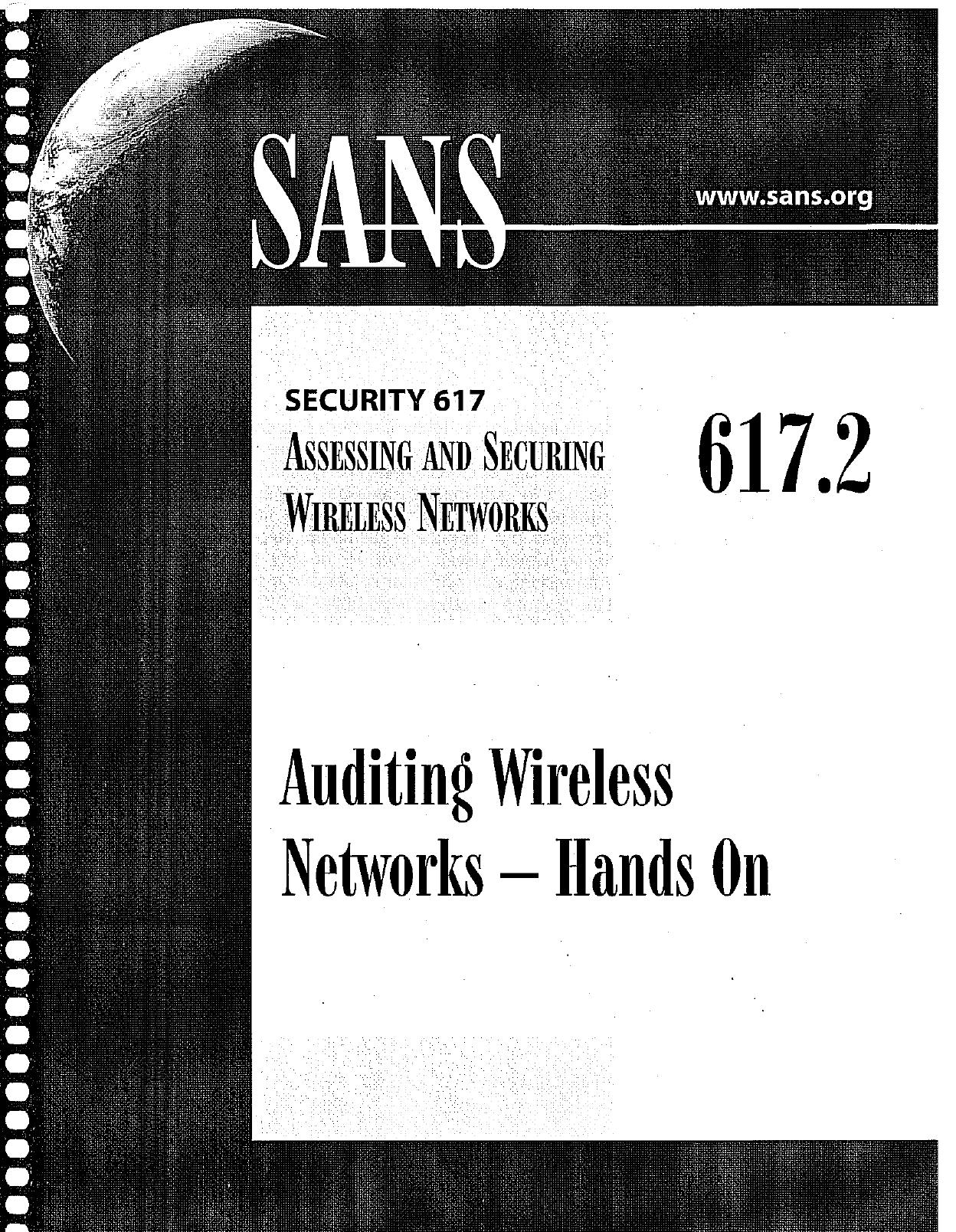 SANS Security 617.2 Auditing Wireless Networks (Hands On) (2007) by HyperGEAR Inc