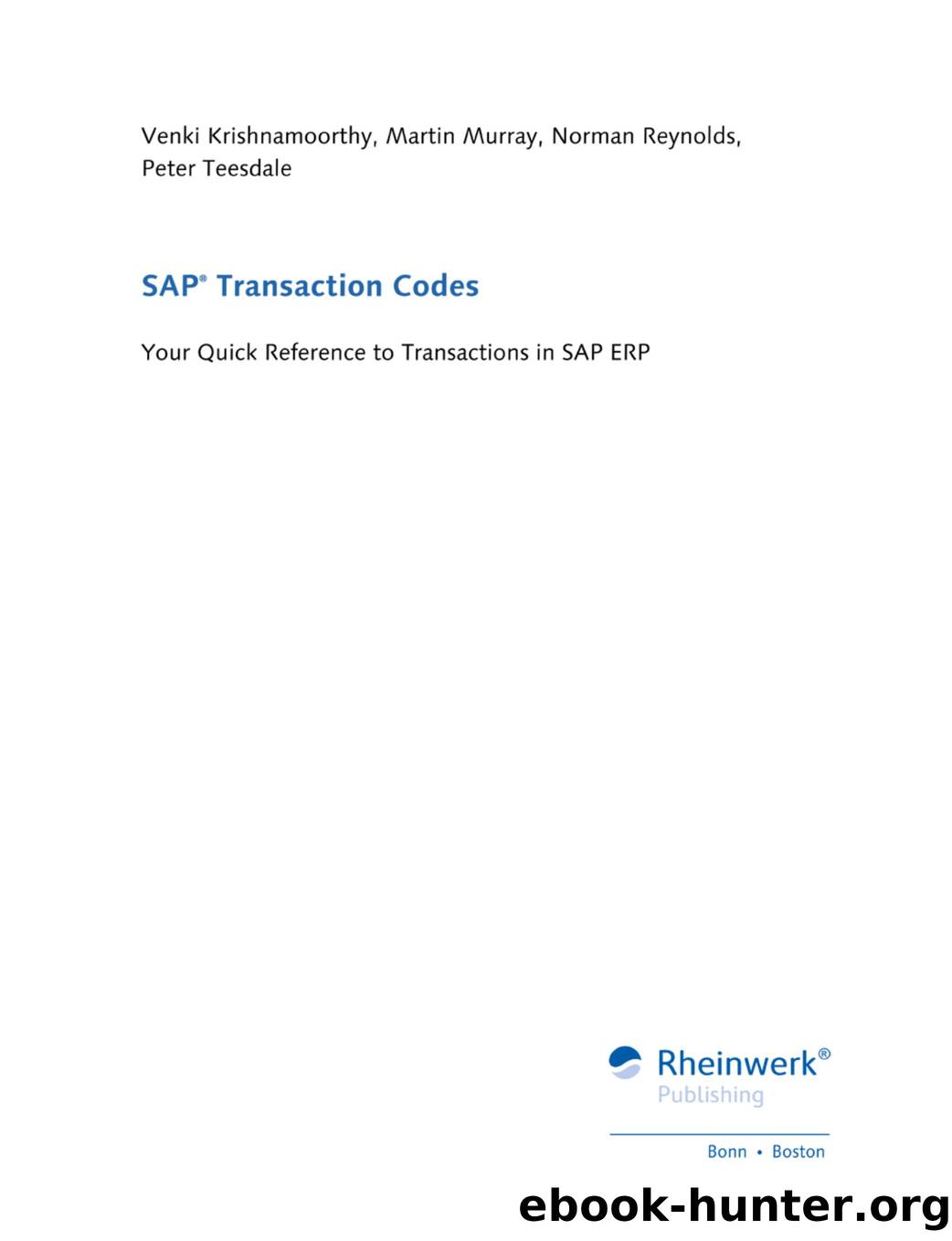 SAP Transaction Codes by Unknown