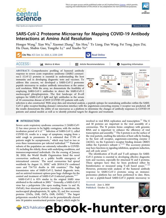 SARS-CoVâ2 Proteome Microarray for Mapping COVID-19 Antibody Interactions at Amino Acid Resolution by unknow