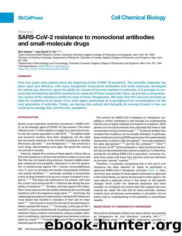 SARS-CoV-2 resistance to monoclonal antibodies and small-molecule drugs by Sho Iketani & David D. Ho
