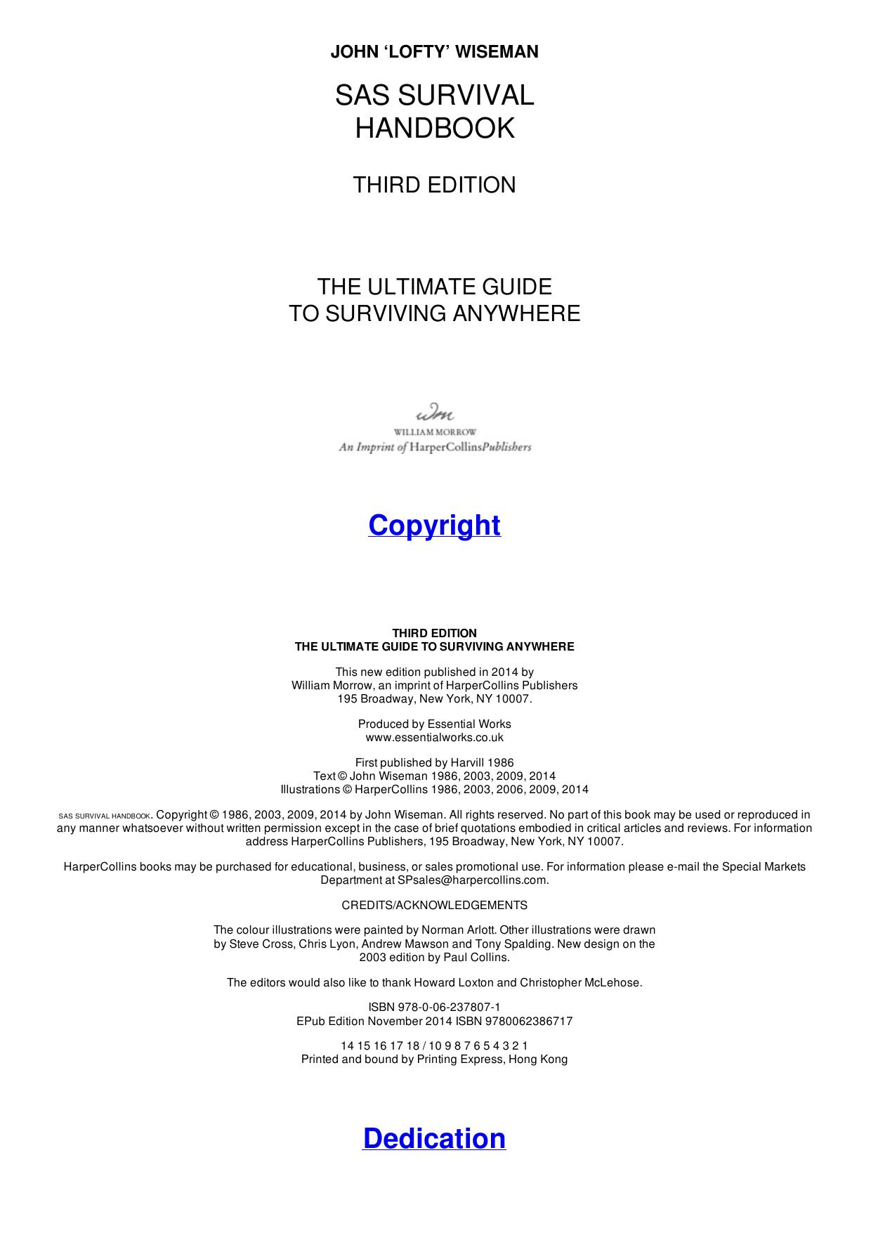 SAS Survival Handbook by Unknown