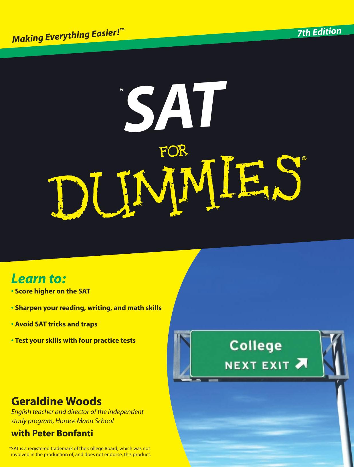 SAT For Dummies by Geraldine Woods