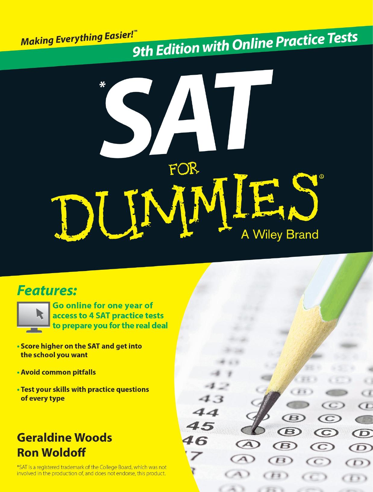 SAT For Dummies, 9th Edition by Unknow
