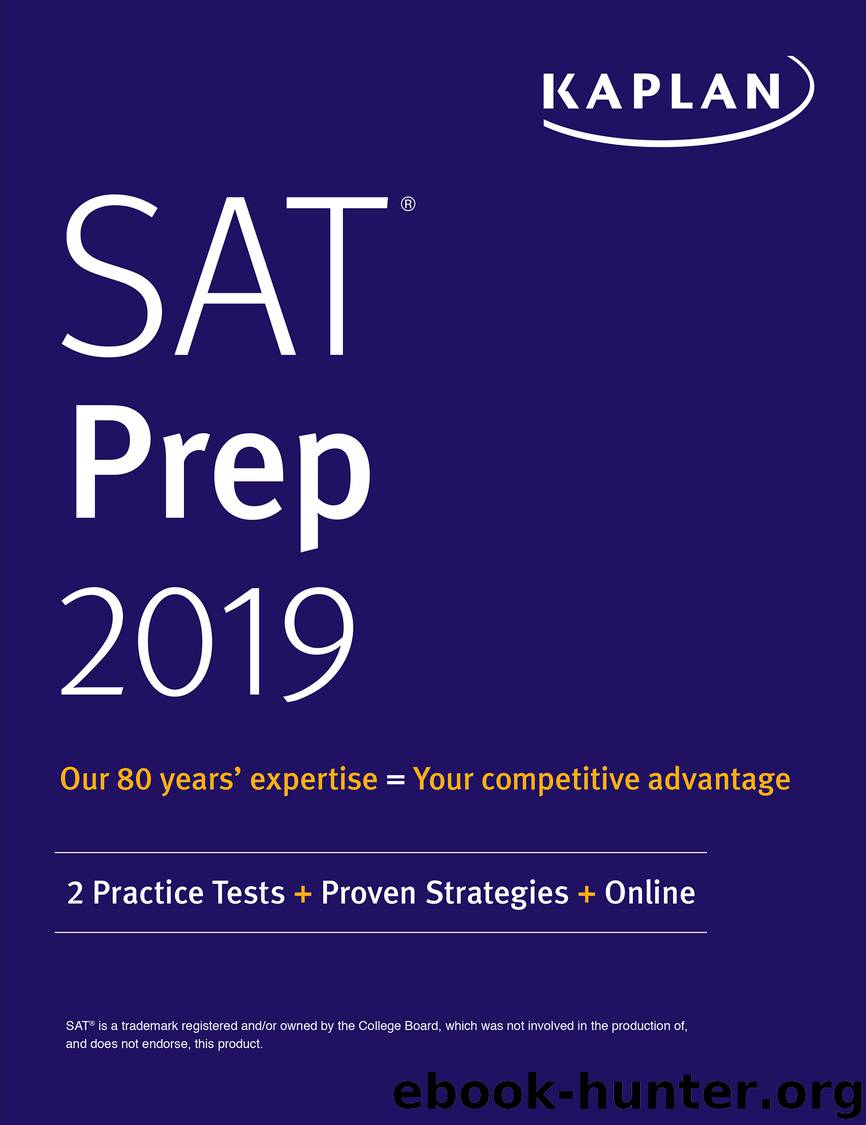 SAT Prep 2019 by Kaplan Test Prep