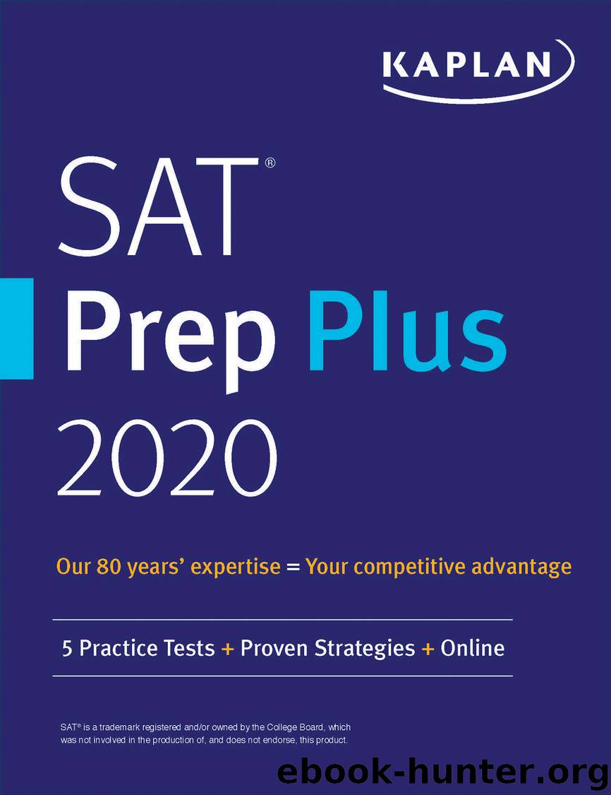 SAT Prep Plus 2020 by Kaplan Test Prep