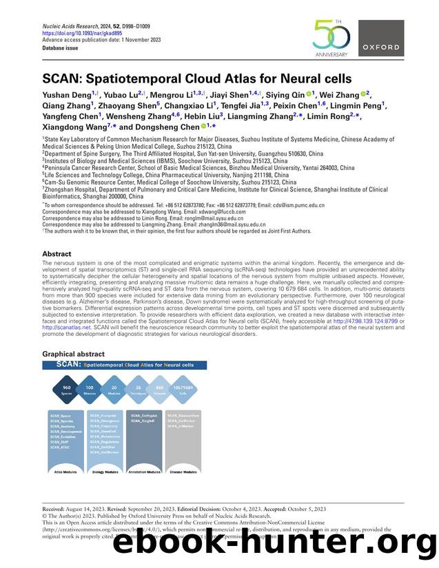 SCAN: Spatiotemporal Cloud Atlas for Neural cells by unknow