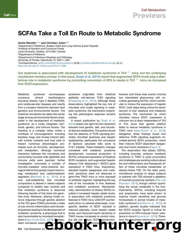 SCFAs Take a Toll En Route to Metabolic Syndrome by André Marette & Christian Jobin