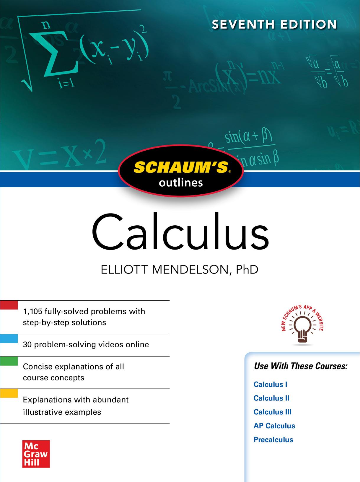 SCHAUM'S outlines Calculus by Elliott Mendelson