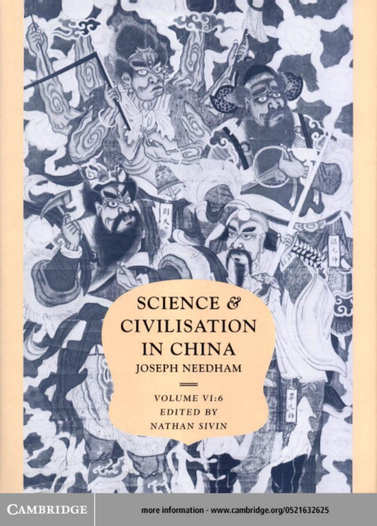 SCIENCE AND CIVILISATION IN CHINA, VOLUME 6 by JOSEPH NEEDHAM