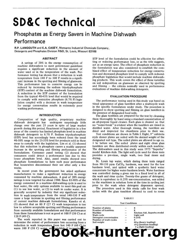 SD&amp;C Technical phosphates as energy savers in machine dishwash performance by Unknown