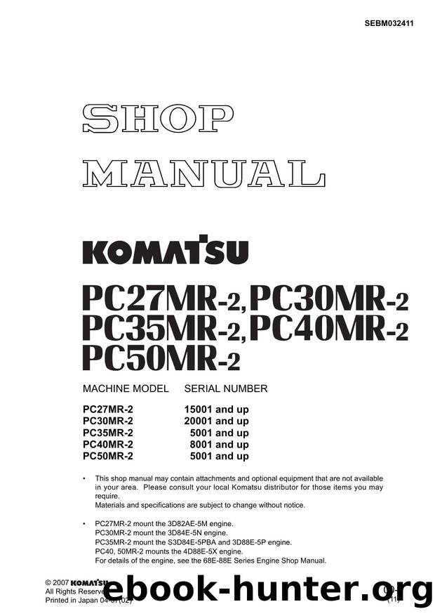 SEBM032411 HYDRAULIC EXCAVATOR by Komatsu Ltd