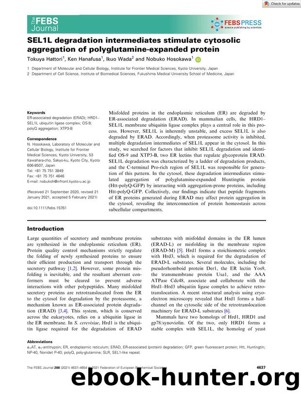 SEL1L degradation intermediates stimulate cytosolic aggregation of polyglutamineâexpanded protein by Unknown