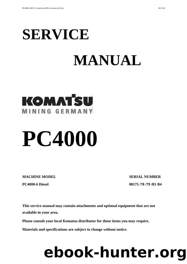 SG_PC4000-6_08175 PC4000-6 HYDRAULIC MINING SHOVELS by Komatsu Mining Germany