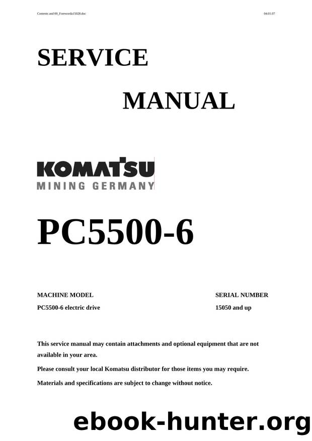 SG_PC5500-6E_15050 PC5500-6E HYDRAULIC MINING SHOVELS by Komatsu Mining Germany