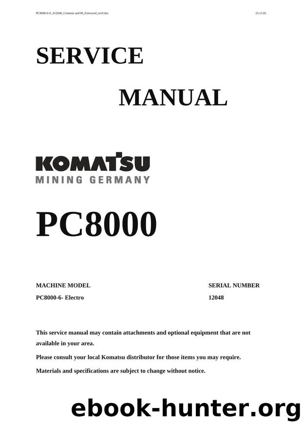SG_PC8000-6_12048 PC8000-6E HYDRAULIC MINING SHOVELS by Komatsu Mining Germany