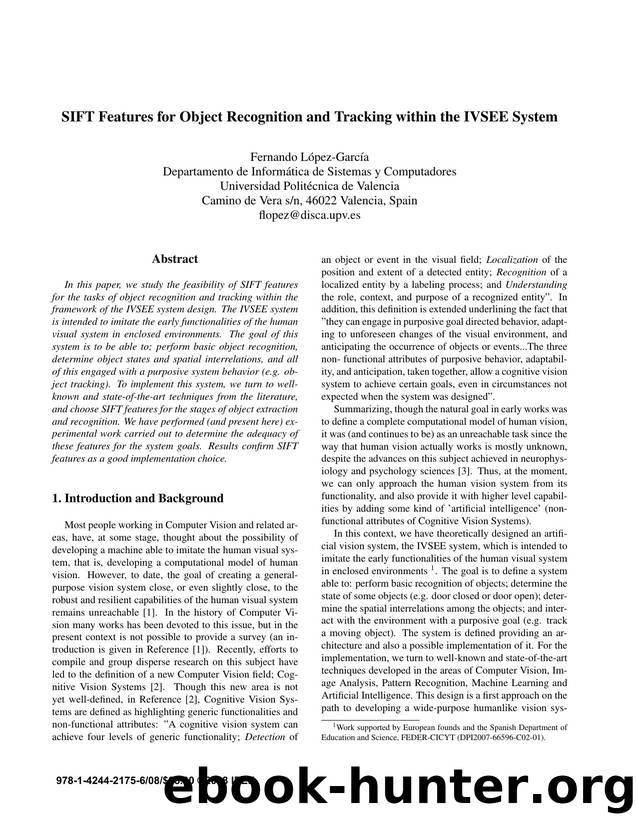 SIFT Features for Object Recognition and Tracking within the IVSEE System by 