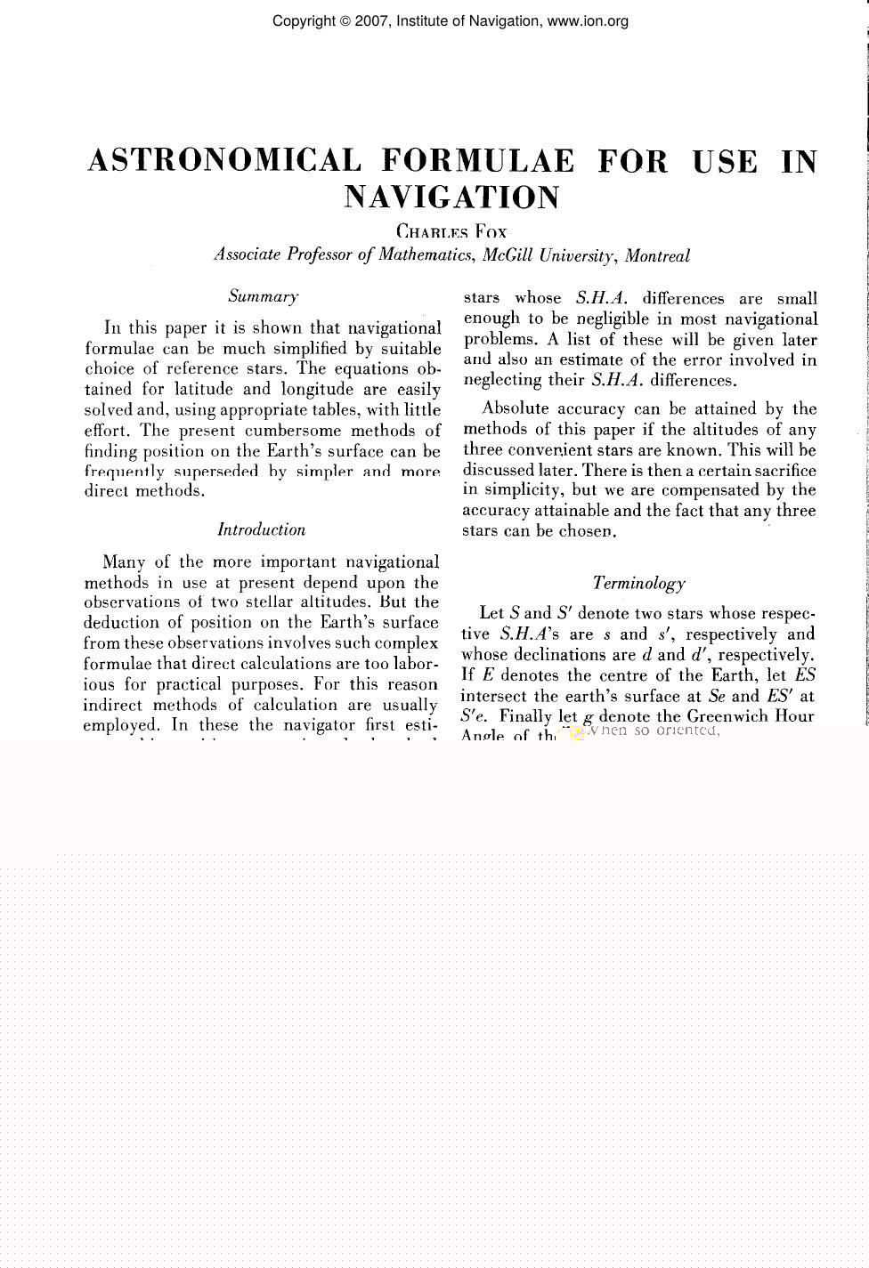 SIMPLIFIED STAR PLOTTING by H. W. DUSINBERRE