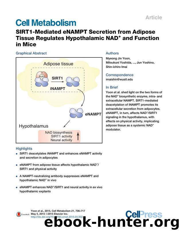 SIRT1-Mediated eNAMPT Secretion from Adipose Tissue Regulates Hypothalamic NAD+ and Function in Mice by unknow