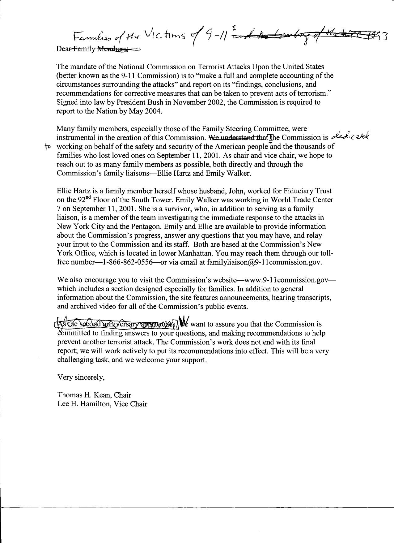 SK B1 Family Liaison Fdr- Draft Letters to Victims Families- FSC re Commission Family Liaisons 533 by Unknown