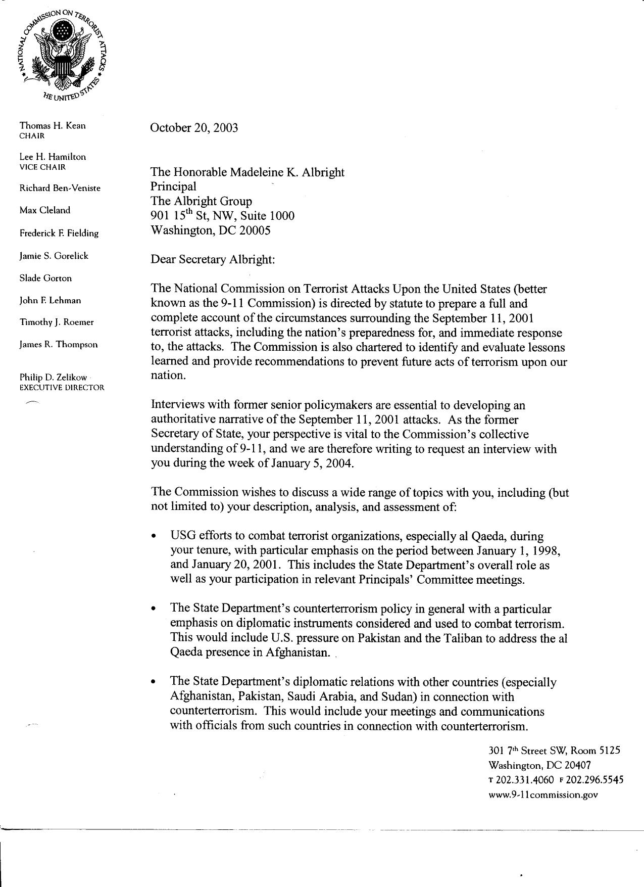 SK B9 Tier A-B Interviews 1 of 2 Fdr- Albright Interview Request 174 by Unknown