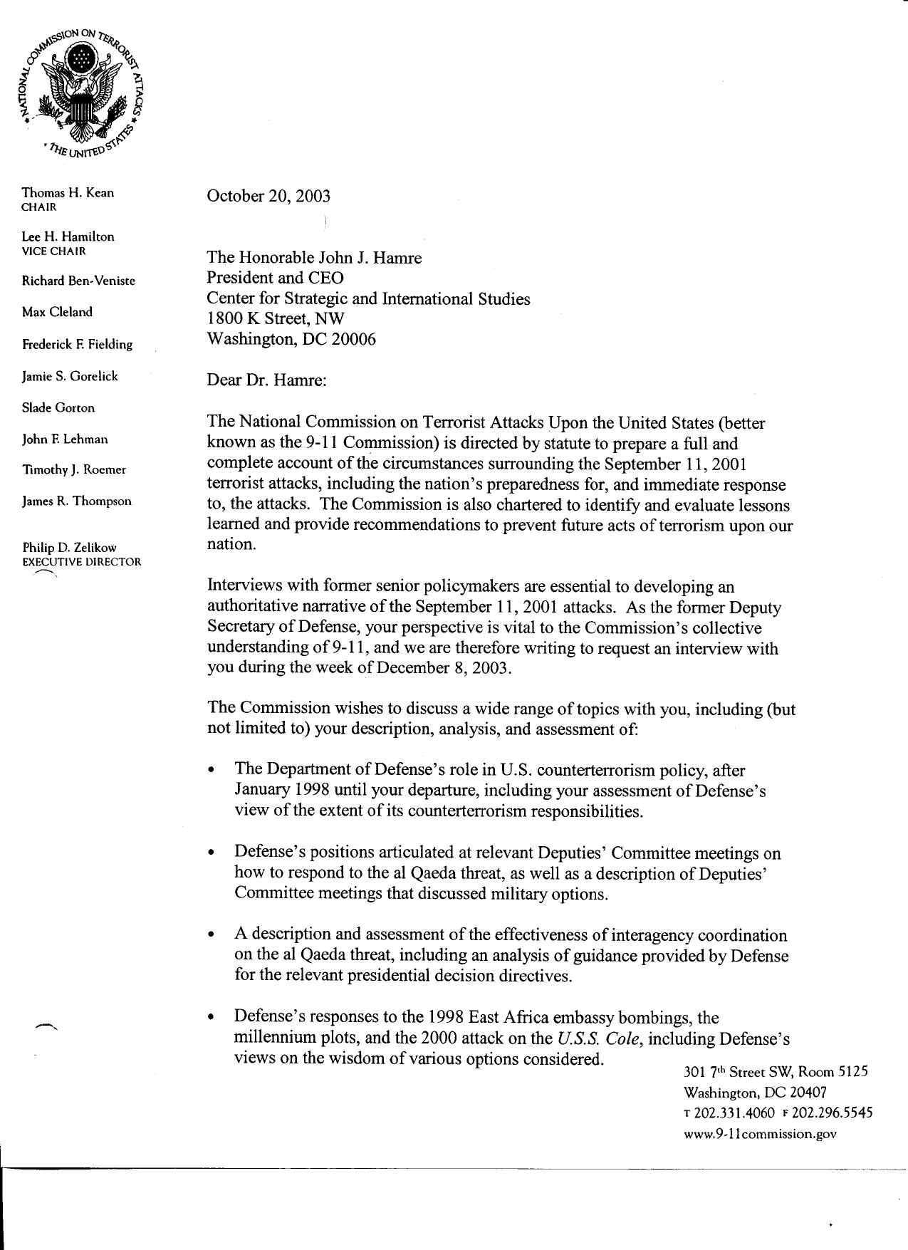 SK B9 Tier A-B Interviews 1 of 2 Fdr- Hamre Interview Request 190 by Unknown