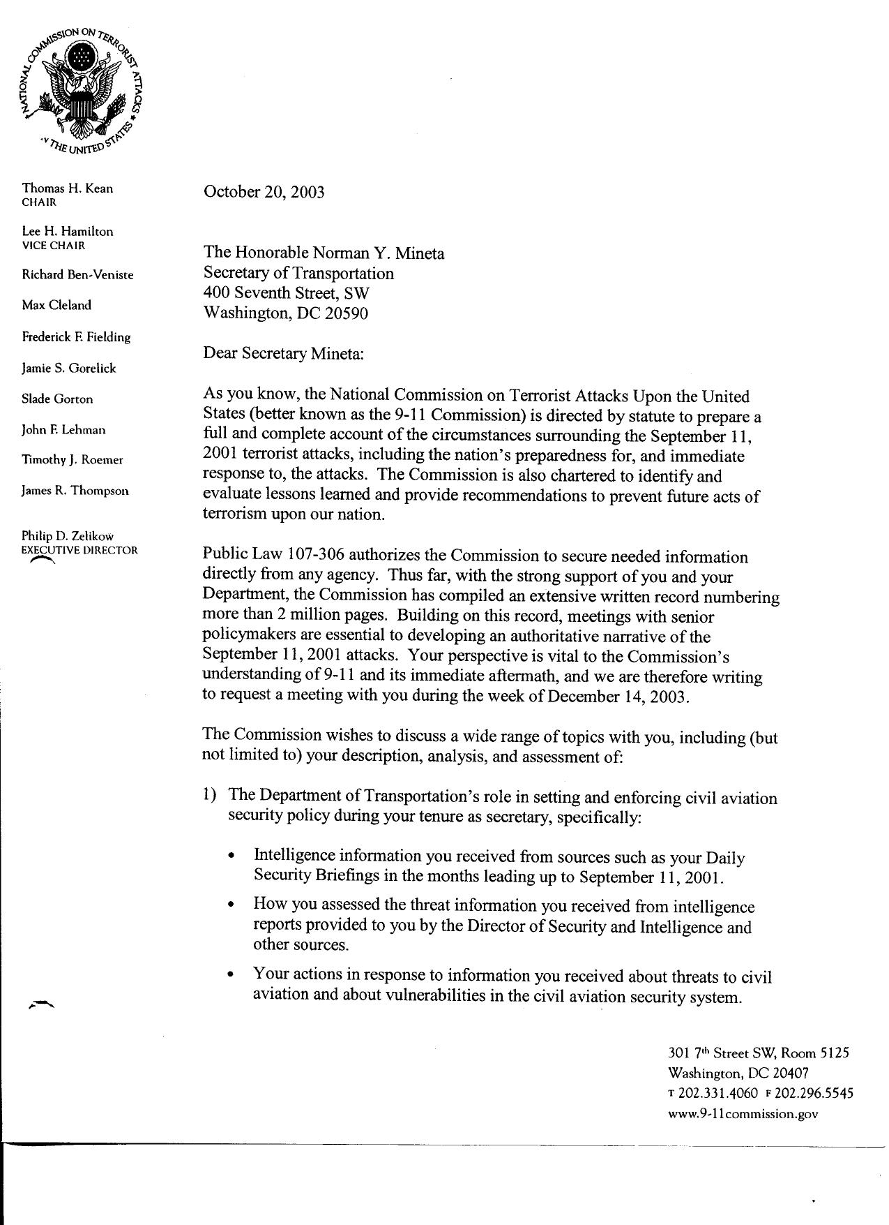 SK B9 Tier A-B Interviews 1 of 2 Fdr- Mineta Interview Request 195 by Unknown