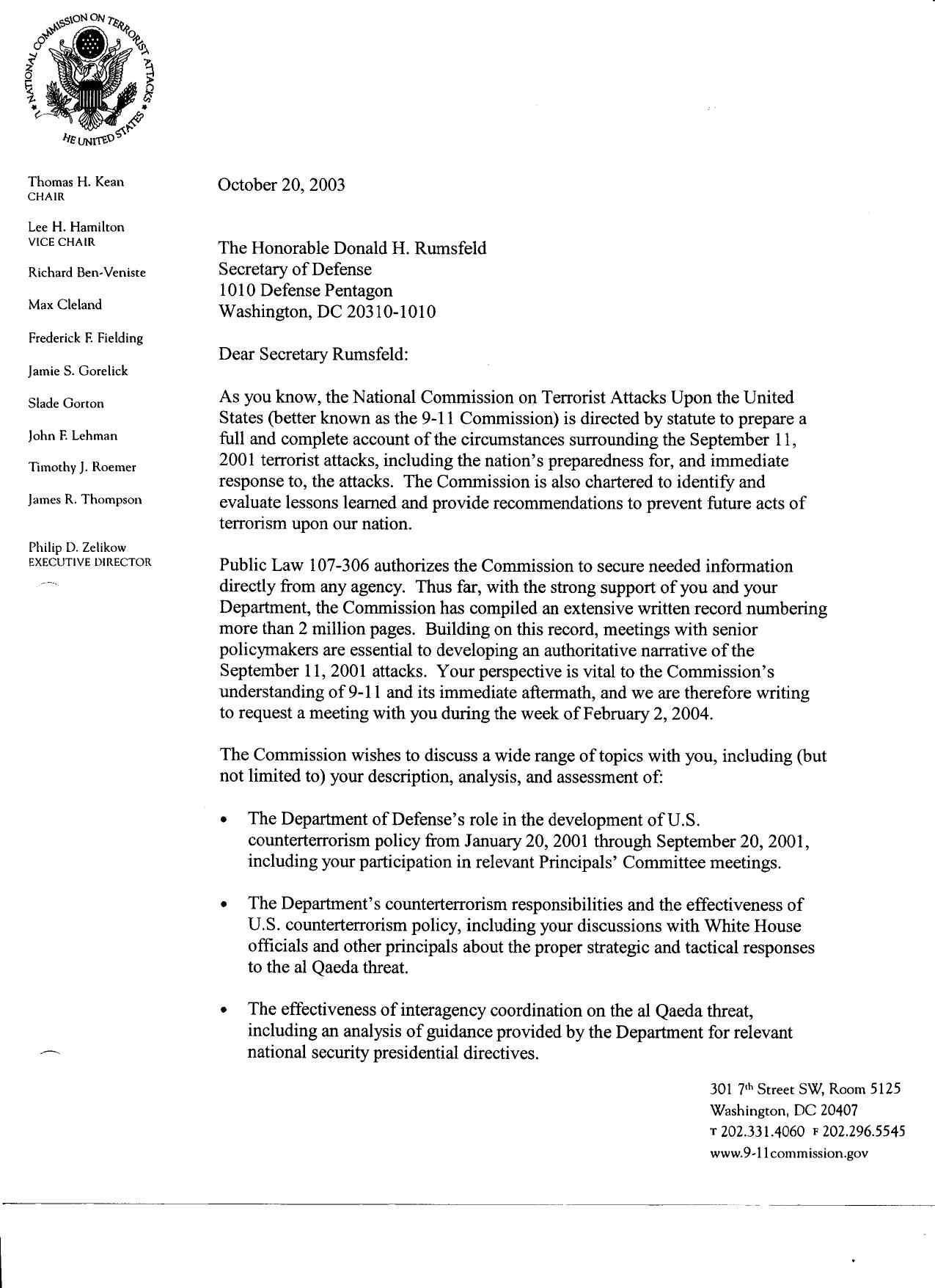 SK B9 Tier A-B Interviews 1 of 2 Fdr- Rumsfeld Interview Request 201 by Unknown