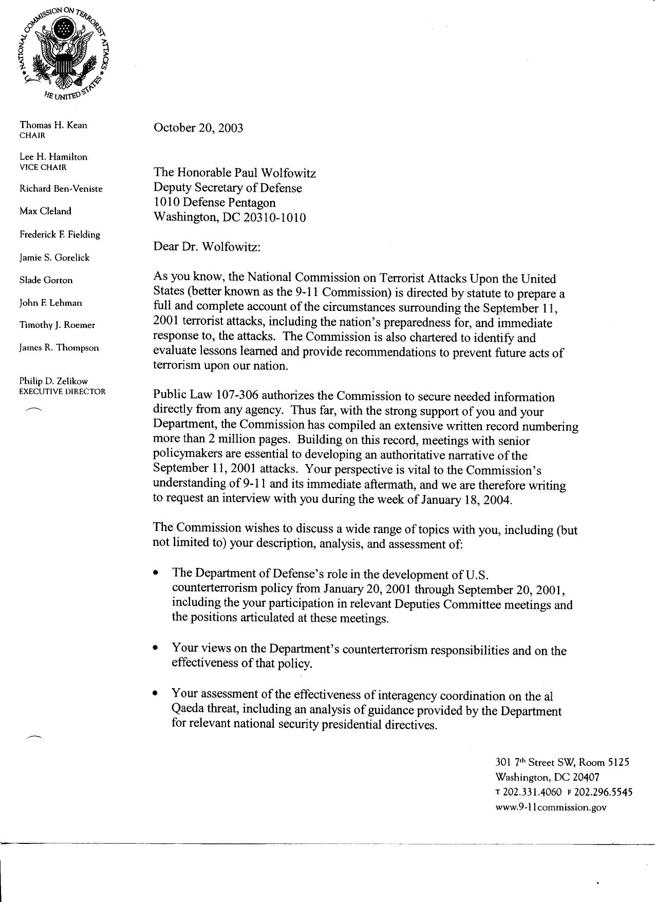 SK B9 Tier A-B Interviews 1 of 2 Fdr- Wolfowitz Interview Request 210 by Unknown