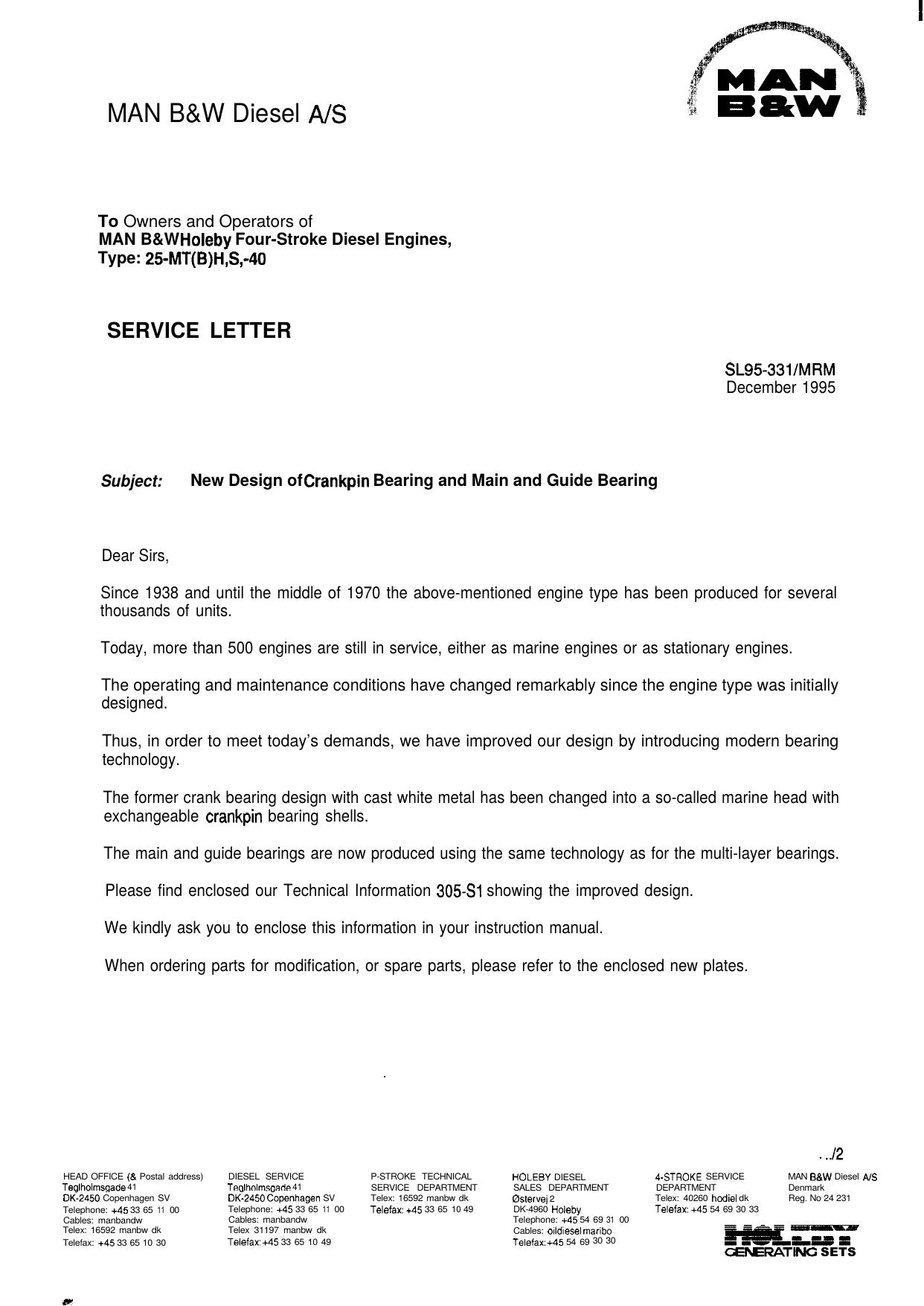 SL1995-331 New Design of Crankpin Bearing and Main and Guide Bearing by Unknown